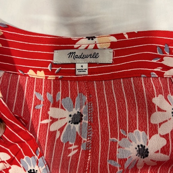 Madewell red floral midi skirt - Picture 3 of 3